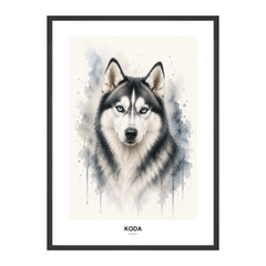 Arctic Mist Watercolor Pet Portrait