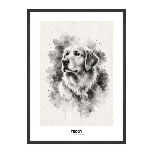 Svart Blekk Sumi-E Pet Portrait