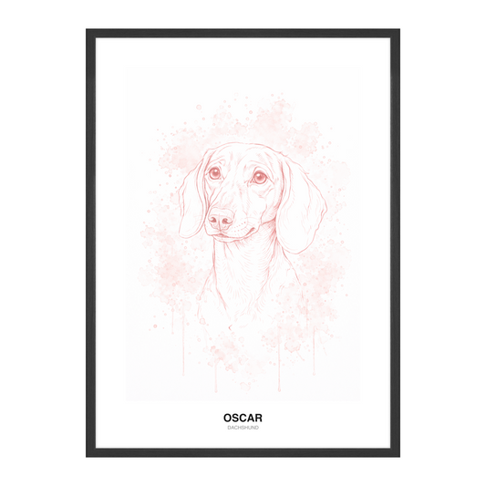 Blush Rosa Fin Strek Pet Portrait