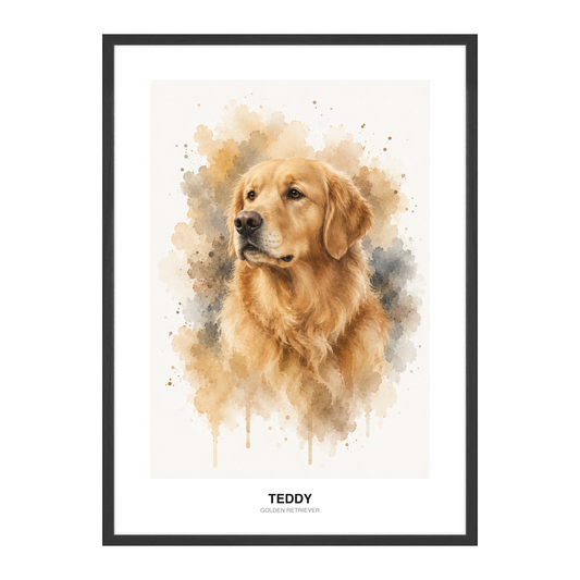 Classic Cream Watercolor Pet Portrait