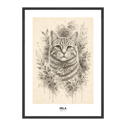 Krysskravering Blyantskisse Pet Portrait