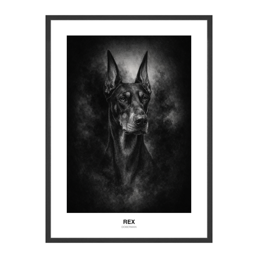 Mørk Vignett Blyantskisse Pet Portrait