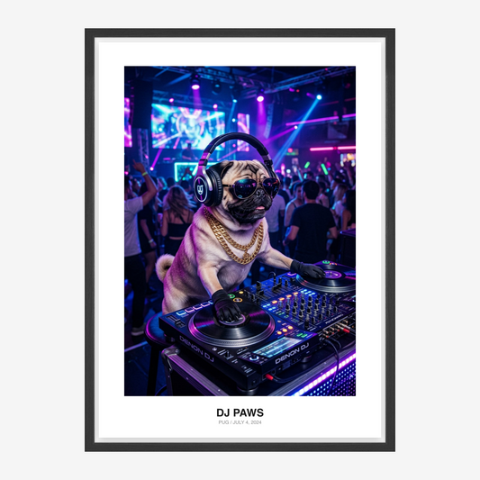 DJ Spinning Pet Portrait
