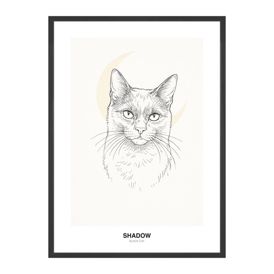 Fin Strek med Halvmåne Pet Portrait