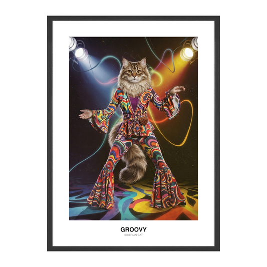 Groovy Psychedelic Disco Pet Portrait