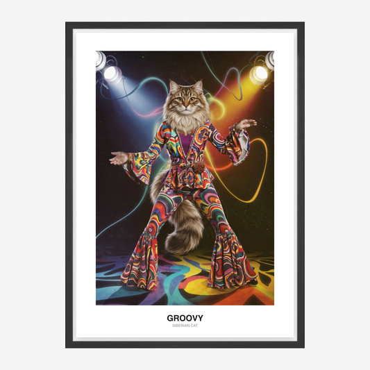 Groovy psychedelické disco Portrét mazlíčka