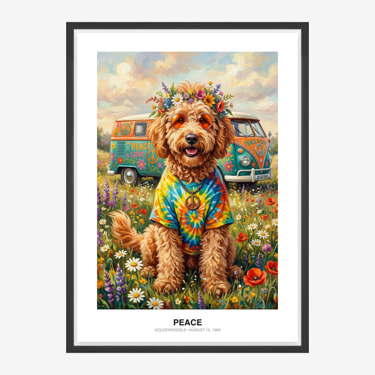 Hippie Peace Pet Portrait
