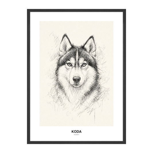 Løs Gestisk Blyantskisse Pet Portrait