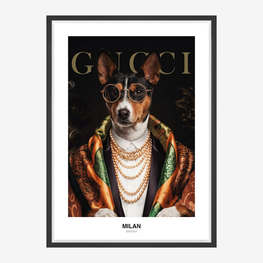 Luxe High-Fashion Editorial Husdjursporträtt