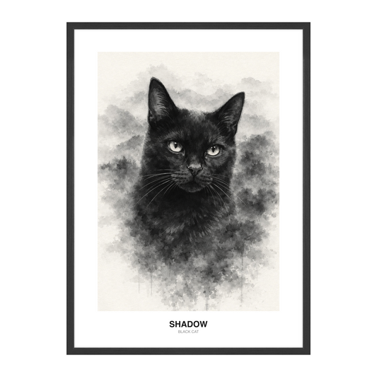 Tåkete Fjell Sumi-E Pet Portrait