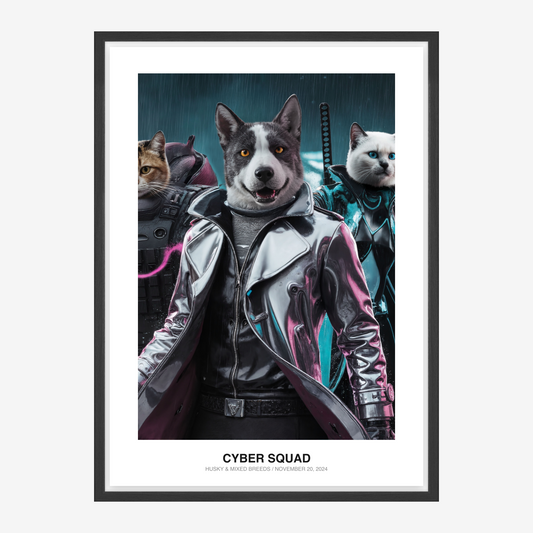 Neon Vanguard Trio Pet Portrait