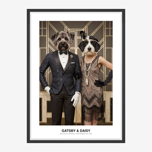 Roaring Twenties Glamour Couple Kæledyrsportræt