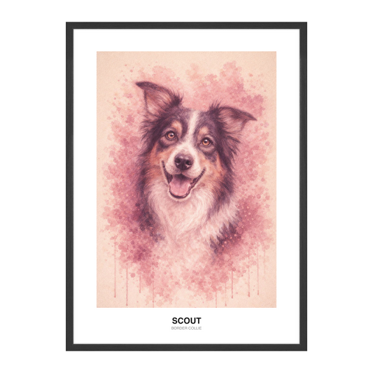 Rose & Blush Pastel Chalk Pet Portrait