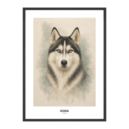 Pet Portrait a Olio Salvia & Avorio Moderno