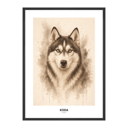 Sepia-Grå Hybrid Monokrom Pet Portrait