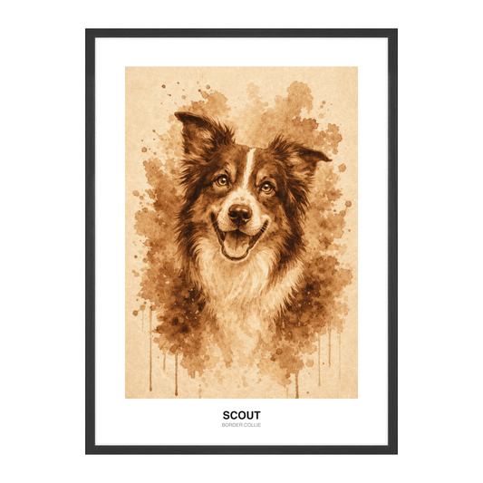 Sepia Sumi-E Wash Pet Portrait