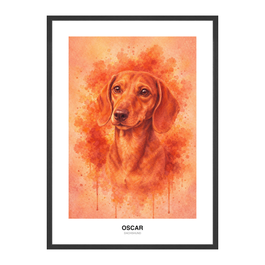 Solnedgangskorall Pastellkritt Pet Portrait