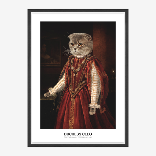 Retrato de mascota Duquesa Tudor de terciopelo