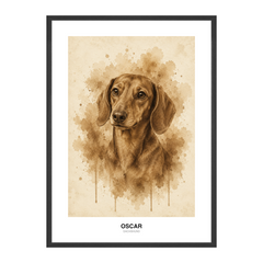Vintage Sepia Watercolor Pet Portrait